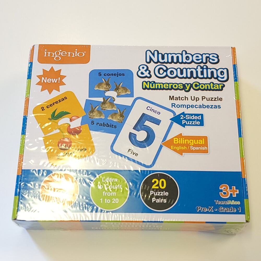 Ingenio Learning Puzzle Numbers and Counting Match Up Bilingual English Spanish